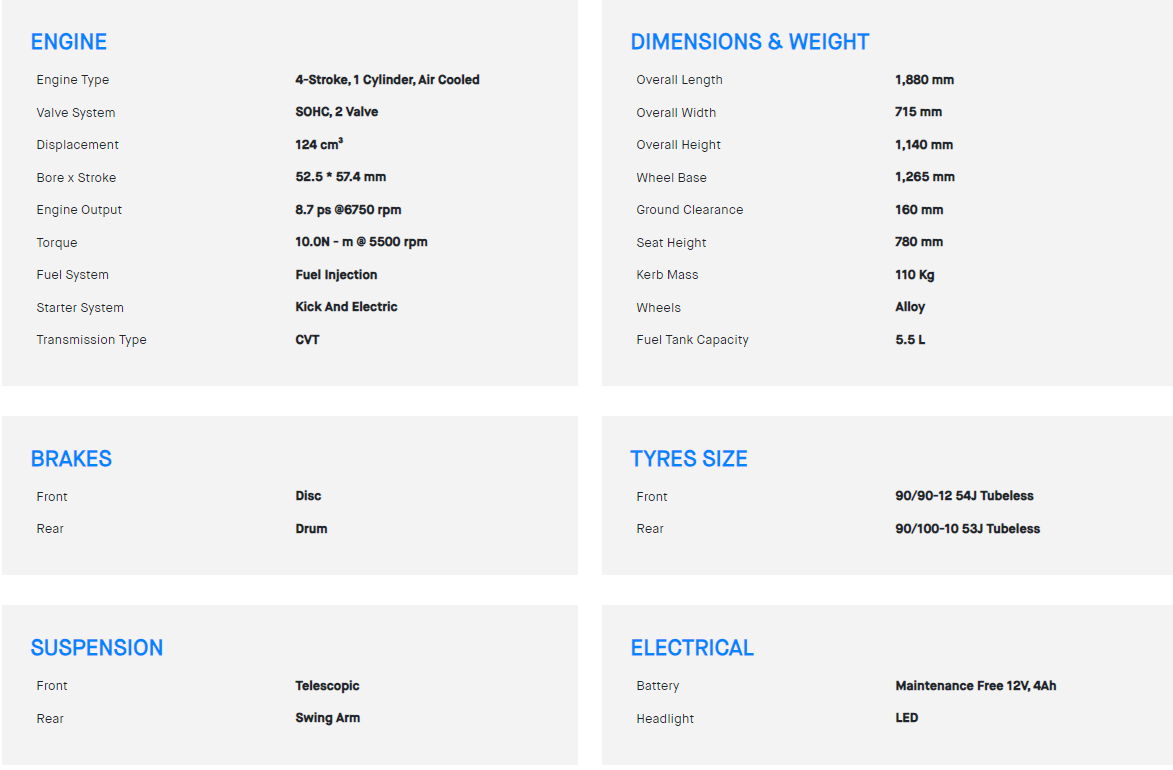 Suzuki Burgman Street Specifications